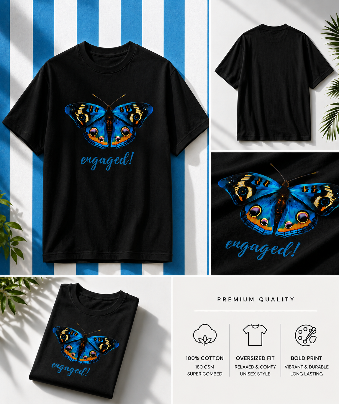 Unisex Oversized Butterfly Classic T-Shirt