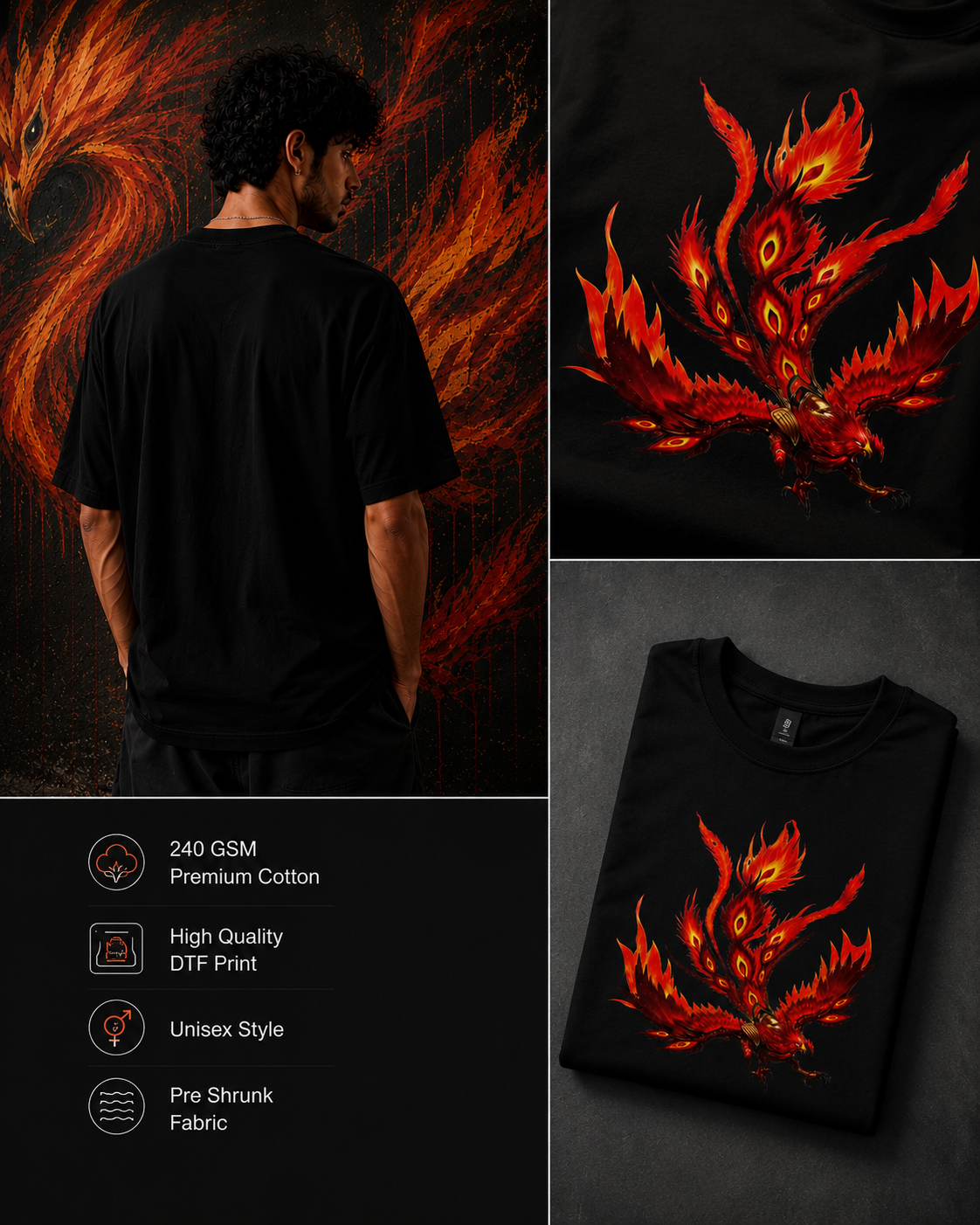 Unisex Dragon Oversized T-Shirt
