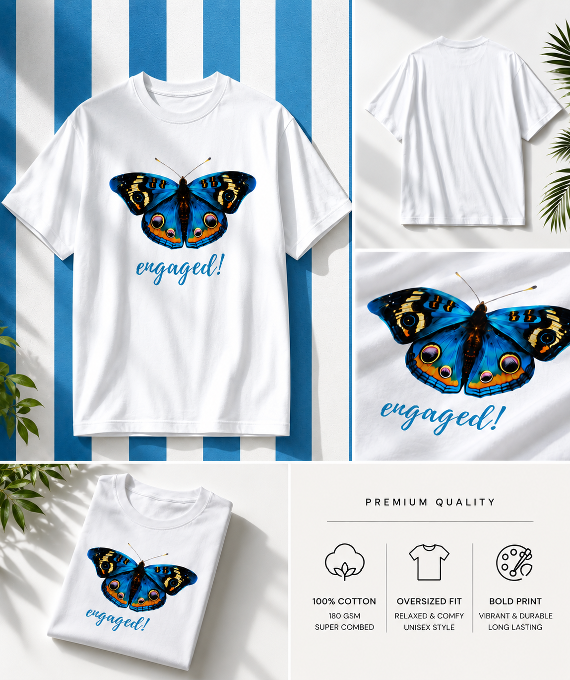 Unisex Oversized Butterfly Classic T-Shirt