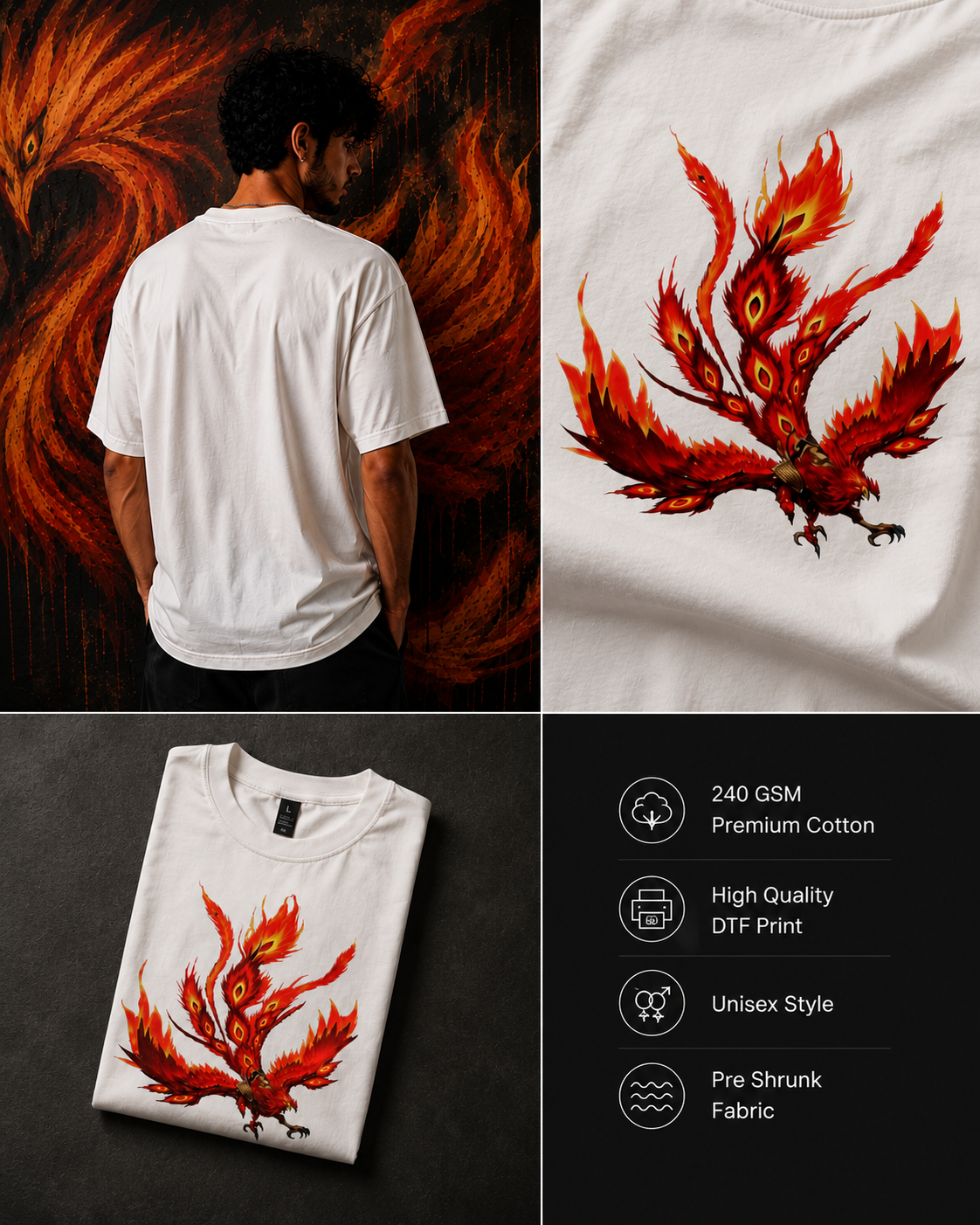 Unisex Dragon Oversized T-Shirt